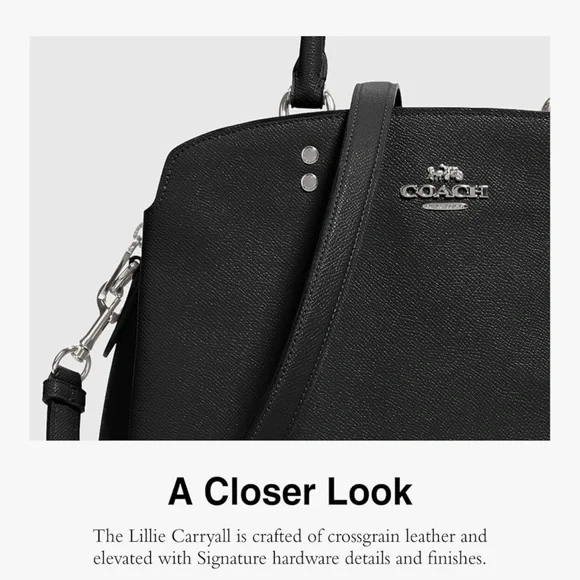 Coach Black Lillie Carryall - Picture 5 of 9